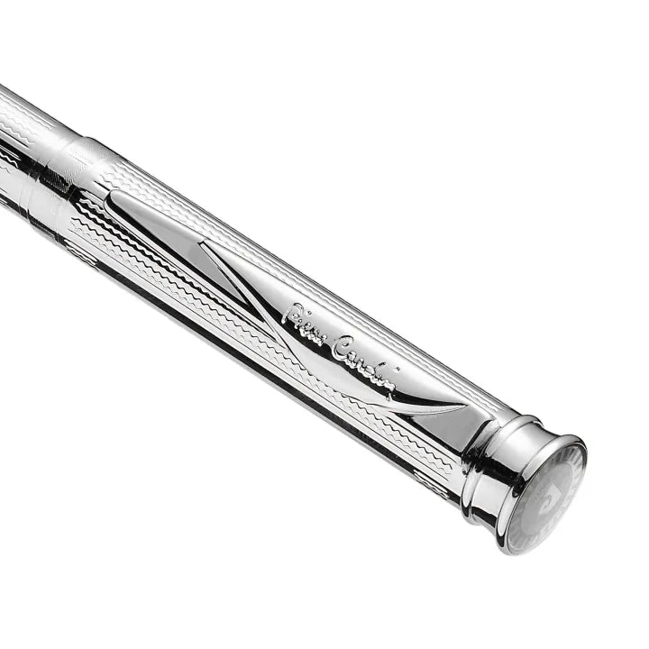 Pierre Cardin Pluto Premium Rollerball Pen - Stainless Steel Shinny Chrome Trim (with LASER Engraving) - KSGILLS.com | The Writing Instruments Expert