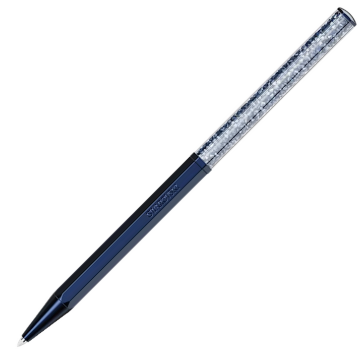 Swarovski Crystalline Octagon Ballpoint Pen - Dark Blue (with LASER Engraving) - KSGILLS.com | The Writing Instruments Expert