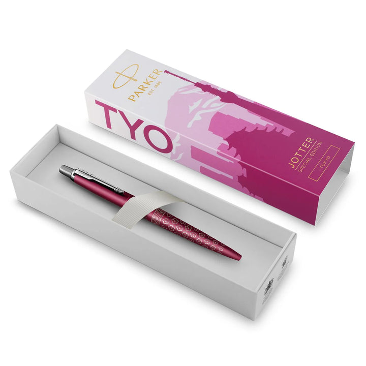Parker Jotter Classic (PREMIUM) Ballpoint Pen - Tokyo Japan Special Edition Pink Chrome Trim
