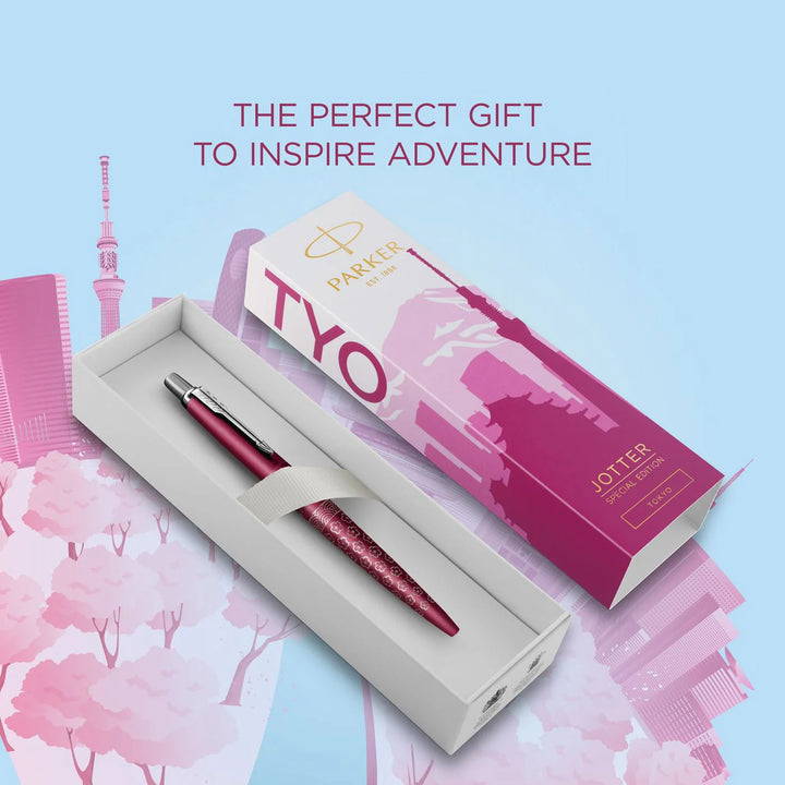 Parker Jotter Classic (PREMIUM) Ballpoint Pen - Tokyo Japan Special Edition Pink Chrome Trim