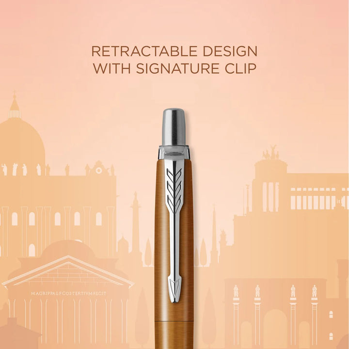 Parker Jotter Classic (PREMIUM) Ballpoint Pen - Rome Special Edition Brown Chrome Trim