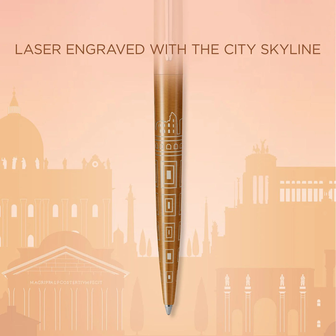 Parker Jotter Classic (PREMIUM) Ballpoint Pen - Rome Special Edition Brown Chrome Trim