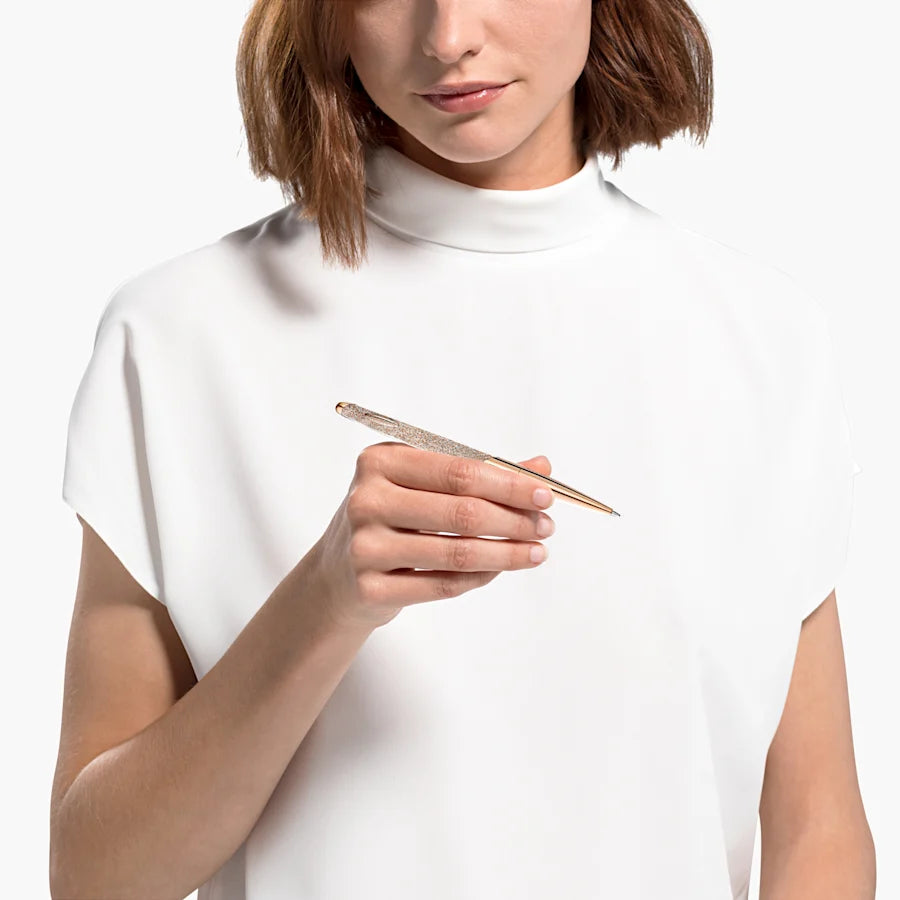 Swarovski Crystalline Nova Ballpoint Pen - Champagne Rose Gold Trim - KSGILLS.com | The Writing Instruments Expert