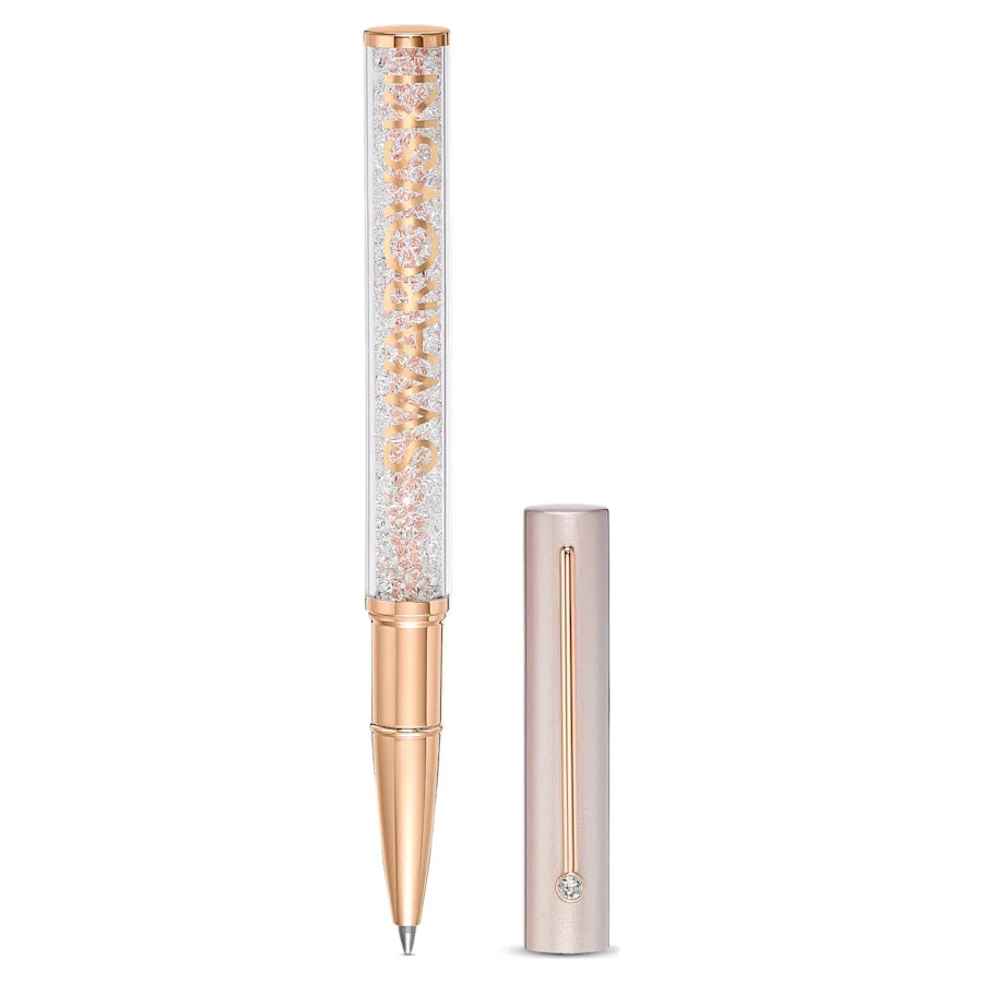 Swarovski Crystalline Gloss Rollerball Pen - Champagne Rose Gold Trim - KSGILLS.com | The Writing Instruments Expert