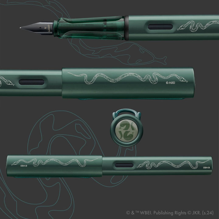 Lamy AL-Star Fountain Pen - Slytherin WITH Ink Converter and LASER Engraving (Harry Potter Special Edition)