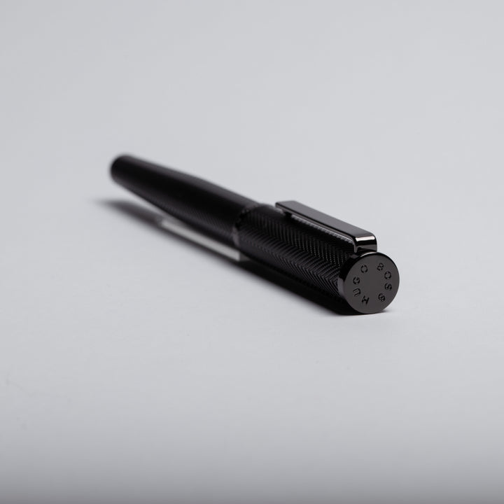 Hugo Boss Formation Rollerball Pen - Gun Metal Black Herringbone Achromatic - KSGILLS.com | The Writing Instruments Expert