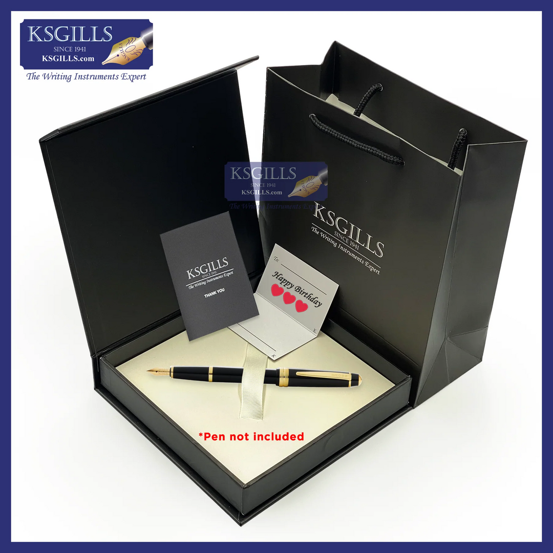 KSG set - Single Pen SET - Sheaffer Prelude Fountain Pen - Black Body Chrome Cap Gold Trim - KSGILLS.com | The Writing Instruments Expert
