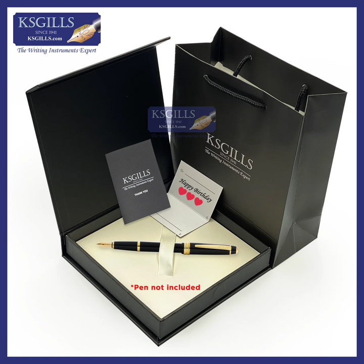 KSG set - Single Pen SET - Sheaffer Prelude Fountain Pen - Black Body Chrome Cap Gold Trim - KSGILLS.com | The Writing Instruments Expert