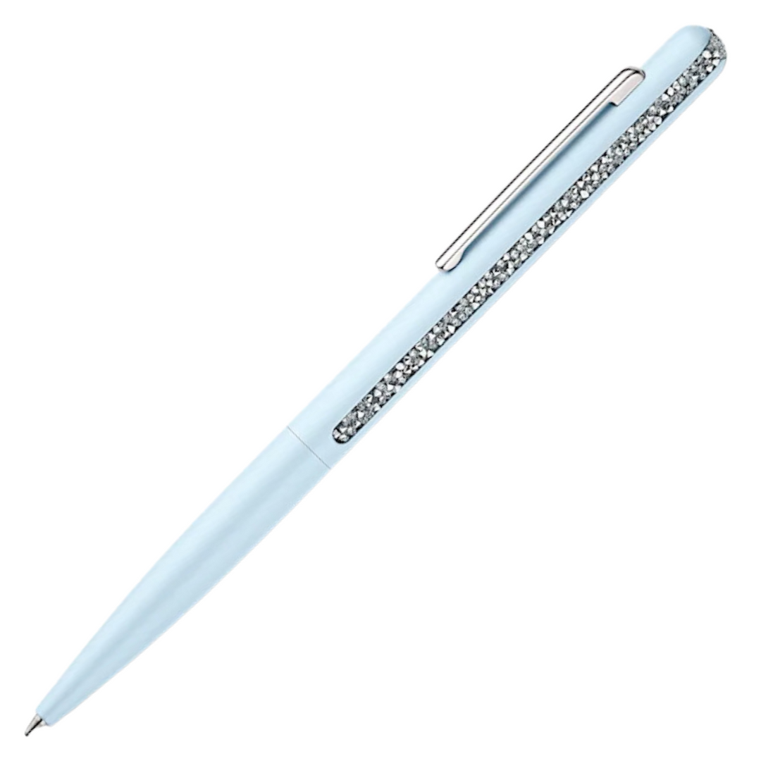 Swarovski Crystal Shimmer Ballpoint Pen - Blue Chrome Trim - KSGILLS.com | The Writing Instruments Expert