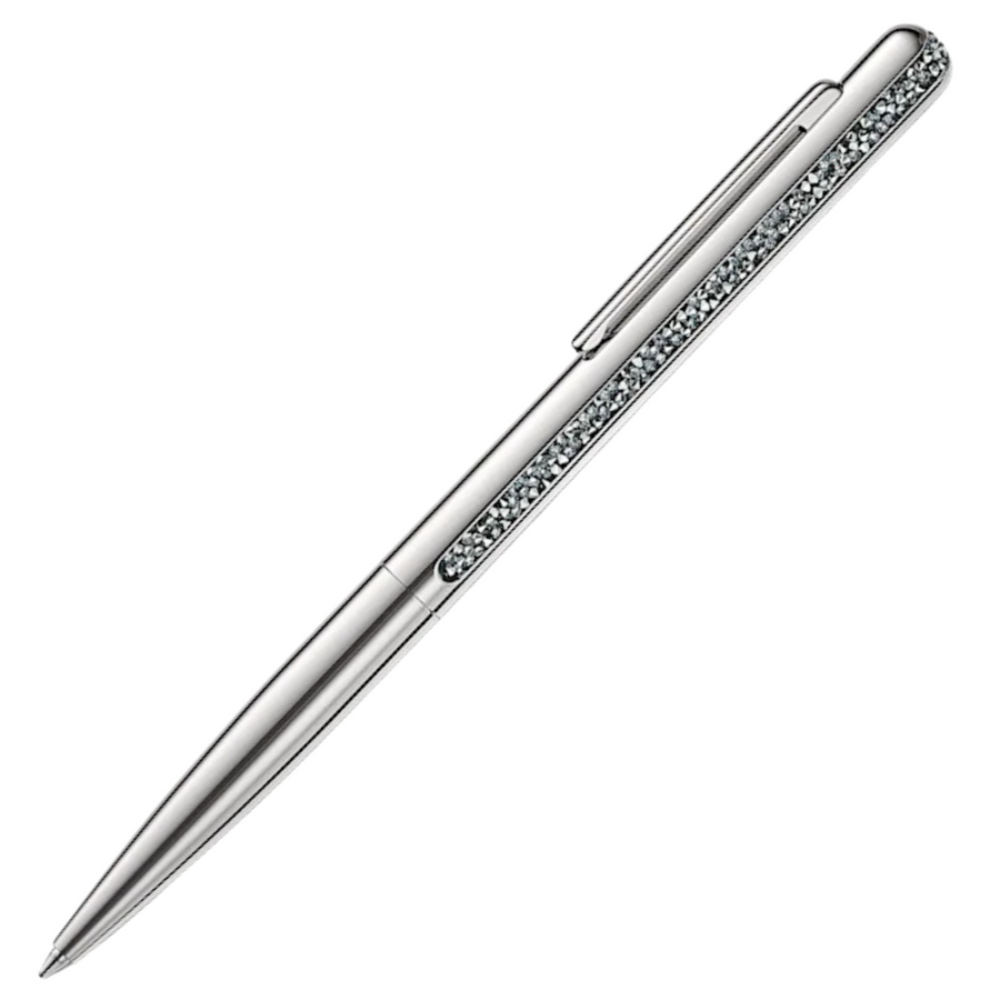 Swarovski Crystal Shimmer Ballpoint Pen - Silver Chrome Trim - KSGILLS.com | The Writing Instruments Expert