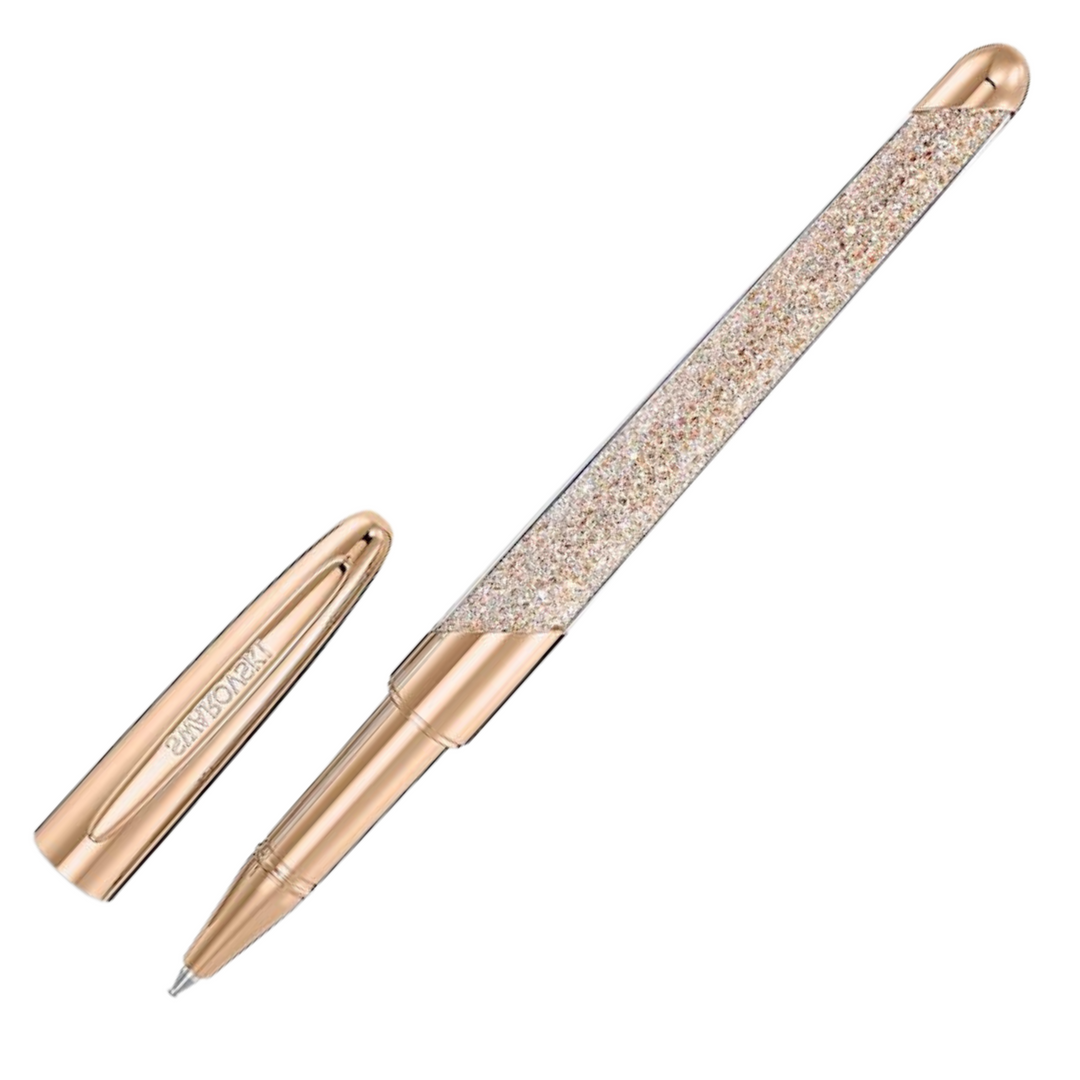 Swarovski Crystalline Nova Rollerball Pen - Champagne Rose Gold Trim - KSGILLS.com | The Writing Instruments Expert
