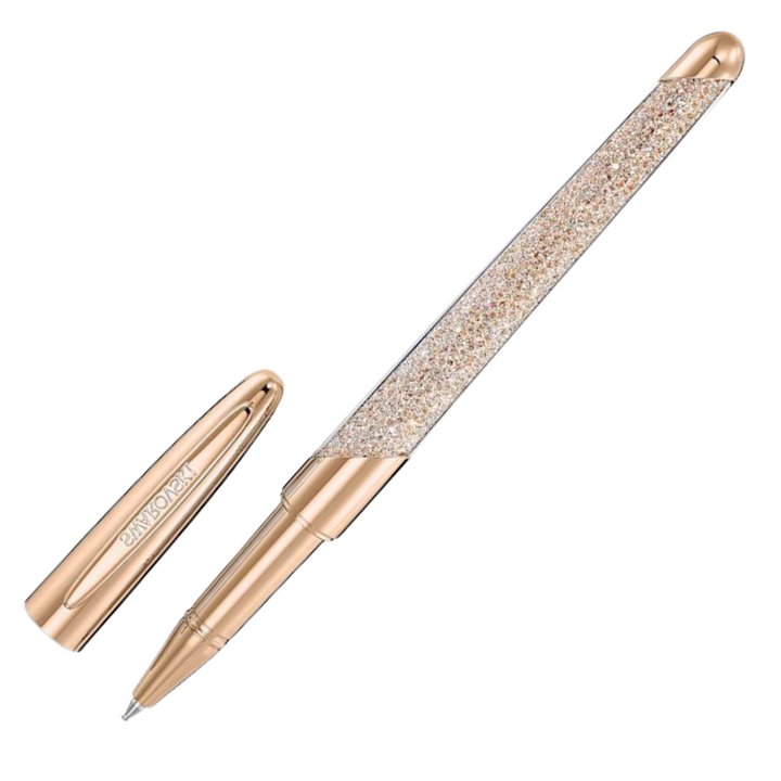 Swarovski Crystalline Nova Rollerball Pen - Champagne Rose Gold Trim - KSGILLS.com | The Writing Instruments Expert