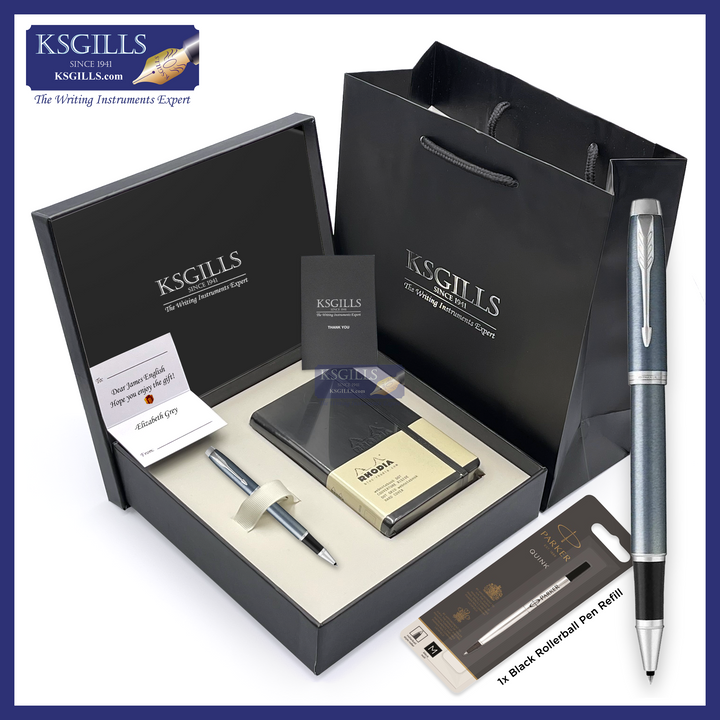KSG set - Notebook SET & Single Pen (Parker IM Rollerball Pen [Various Colours] with RHODIA A6 Notebook - KSGILLS.com | The Writing Instruments Expert