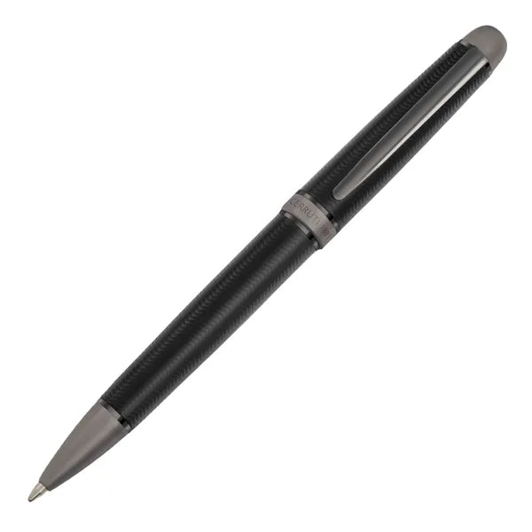 Cerruti 1881 Holborn Ballpoint Pen - Black Gunmetal Grey Trims