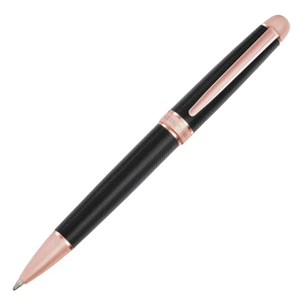 Cerruti 1881 Holborn Ballpoint Pen - Black Rose Gold Trims