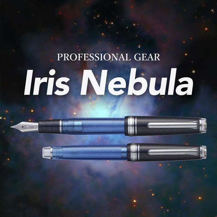 Sailor Pro Gear Slim 14K Fountain Pen - Iris Nebula Blue Chrome Trim (Limited Edition)