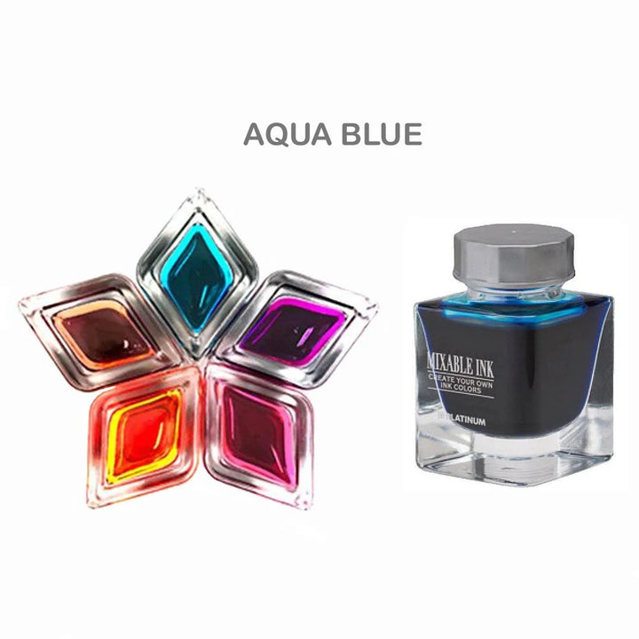 Platinum Ink (Mixable) Bottle 20ml -  #57 Aqua Blue - KSGILLS.com | The Writing Instruments Expert