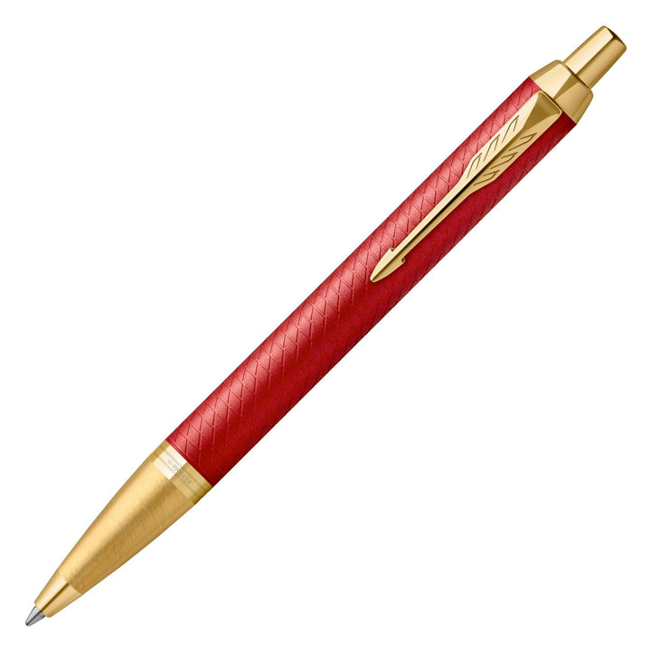Parker IM PREMIUM New Chiselled Ballpoint Pen - Red Gold Trim - KSGILLS.com | The Writing Instruments Expert