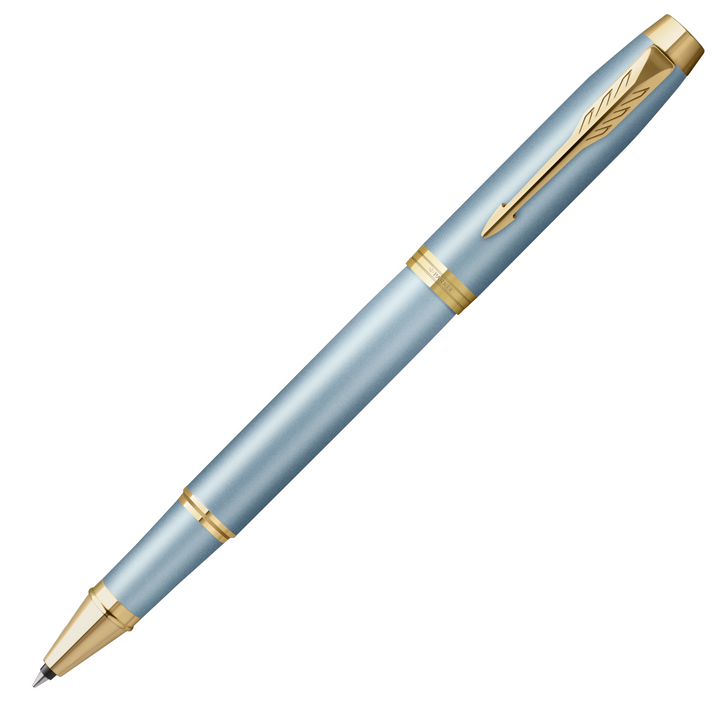 Parker IM Rollerball Pen - Writing Rituals - Blue Gold Trim - Refill Black Medium (M)