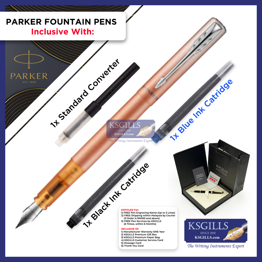 KSG set - Parker Vector XL Fountain Pen SET - Tropical Orange (Special Edition) - KSGILLS.com | The Writing Instruments Expert