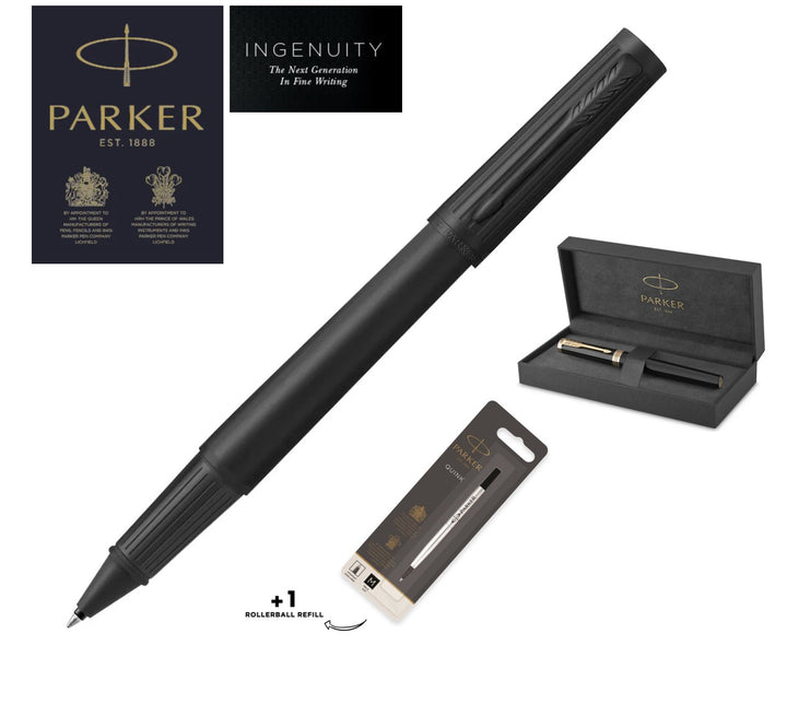 Parker Ingenuity Rollerball Pen - All Black with EXTRA Refill