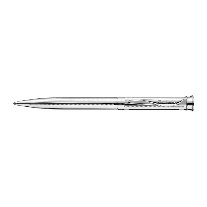 Pierre Cardin Pluto Premium Ballpoint Pen - Stainless Steel Shinny Chrome Trim (with LASER Engraving) - KSGILLS.com | The Writing Instruments Expert