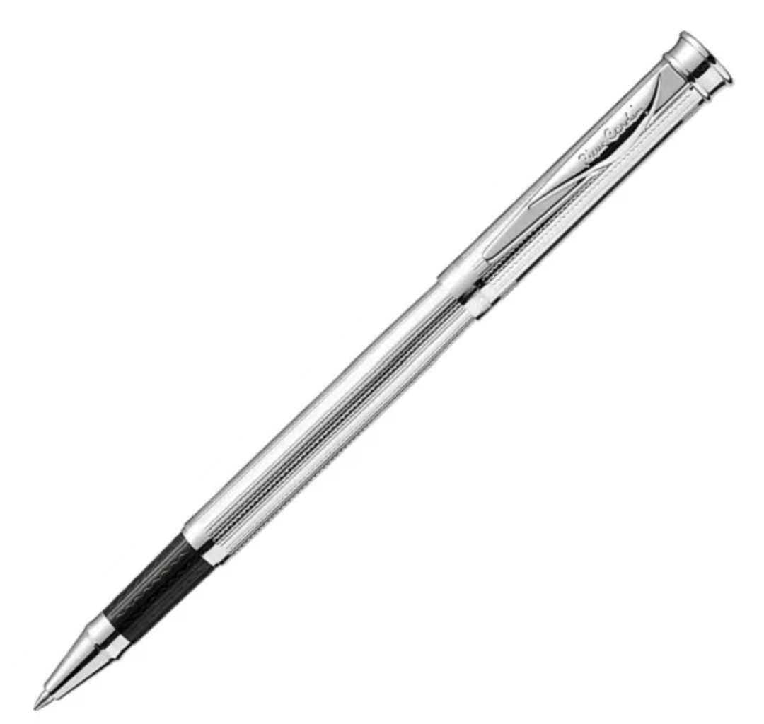 Pierre Cardin Pluto Premium Rollerball Pen - Stainless Steel Shinny Chrome Trim (with LASER Engraving) - KSGILLS.com | The Writing Instruments Expert
