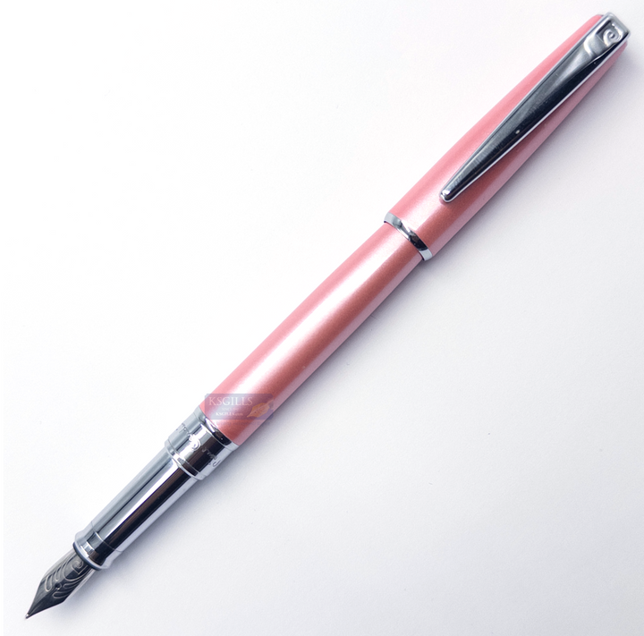 KSG Set - Pierre Cardin Aquarius Executive Pearlescent Fountain Pen - Pink Chrome Trim Lacquer Shinny (with LASER Engraving) - KSGILLS.com | The Writing Instruments Expert