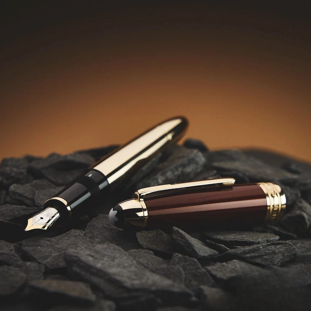 Montblanc Meisterstuck Solitaire Citrin Brown Gold Trim LeGrand Fountain Pen