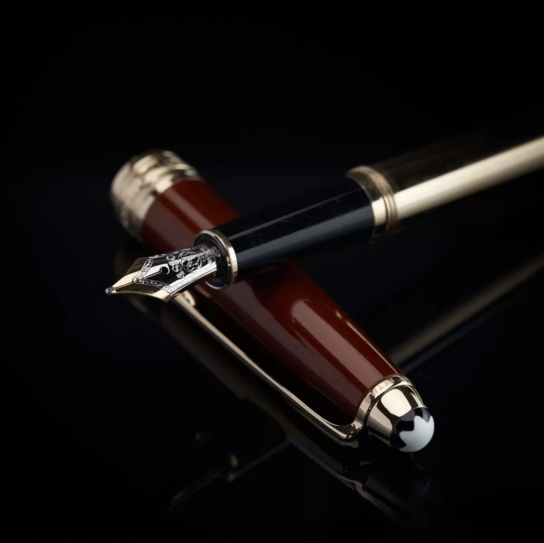 Montblanc Meisterstuck Solitaire Citrin Brown Gold Trim Classique Fountain Pen