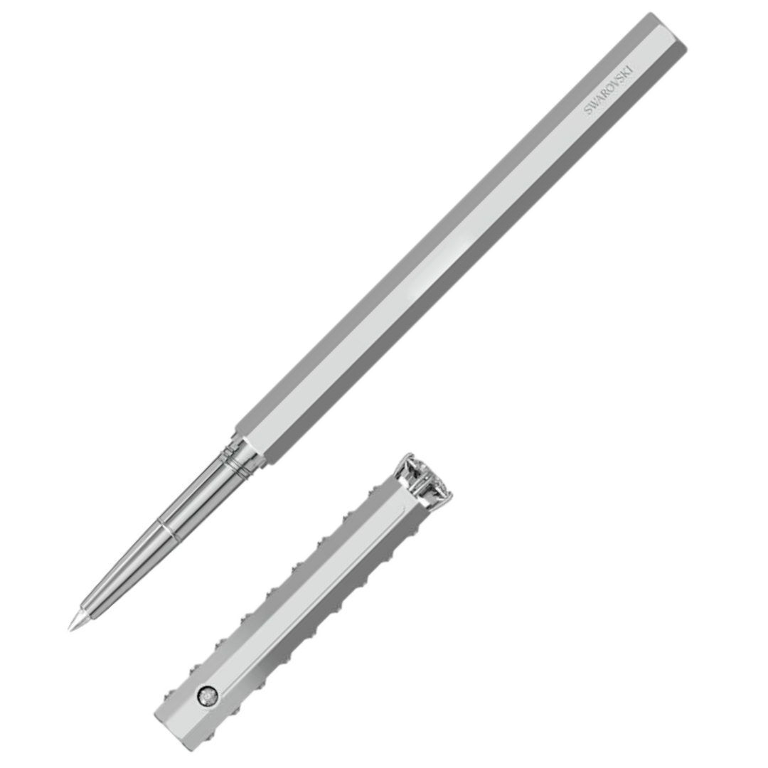 Swarovski Classic Ballpoint Pen - Silver Monochrome (with LASER Engraving) - KSGILLS.com | The Writing Instruments Expert