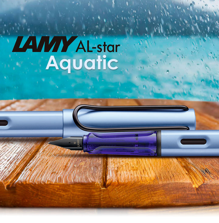 Lamy AL-Star Fountain Pen - Aquatic Blue WITH Ink Converter and LASER Engraving