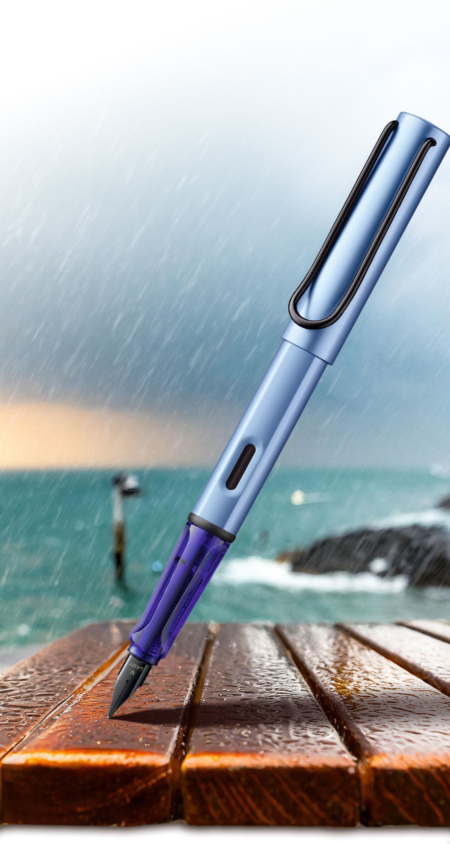 Lamy AL-Star Fountain Pen - Aquatic Blue WITH Ink Converter and LASER Engraving