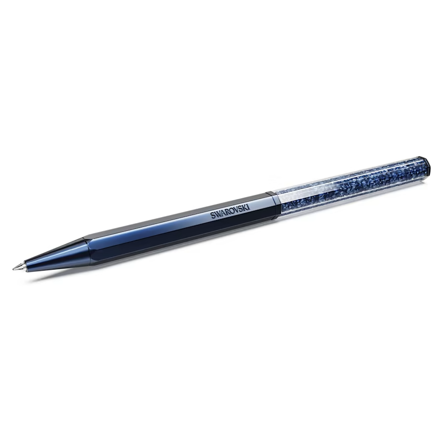 Swarovski Crystalline Octagon Ballpoint Pen - Dark Blue (with LASER Engraving) - KSGILLS.com | The Writing Instruments Expert