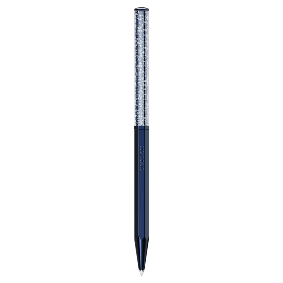 Swarovski Crystalline Octagon Ballpoint Pen - Dark Blue (with LASER Engraving) - KSGILLS.com | The Writing Instruments Expert