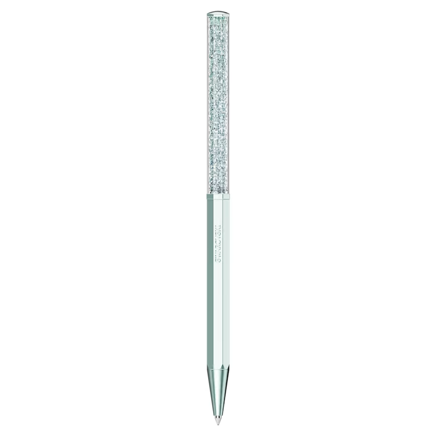 Swarovski Crystalline Octagon Ballpoint Pen - Light Blue Chrome Trim (with LASER Engraving) - KSGILLS.com | The Writing Instruments Expert
