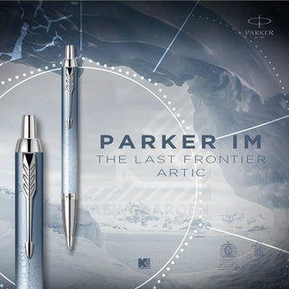 KSG set - Notebook SET & Double Pens (Parker IM PREMIUM Frontier Rollerball & Ballpoint Pen - Grey Blue Polar Chrome Trim) with RHODIA A6 Notebook - KSGILLS.com | The Writing Instruments Expert