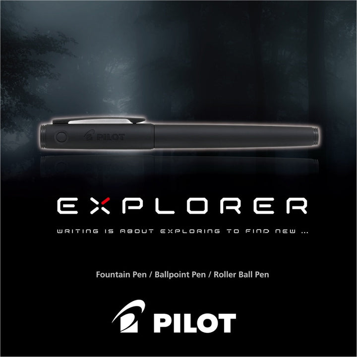 Pilot Explorer Fountain Pen - Silver Achromatic (with LASER Engraving) - KSGILLS.com | The Writing Instruments Expert