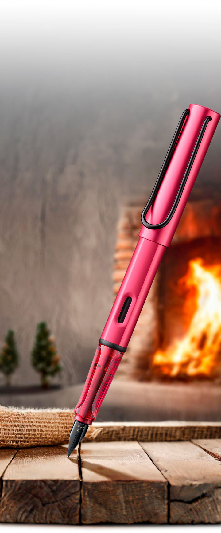 Lamy AL-Star Fountain Pen - Fiery Red WITH Ink Converter and LASER Engraving
