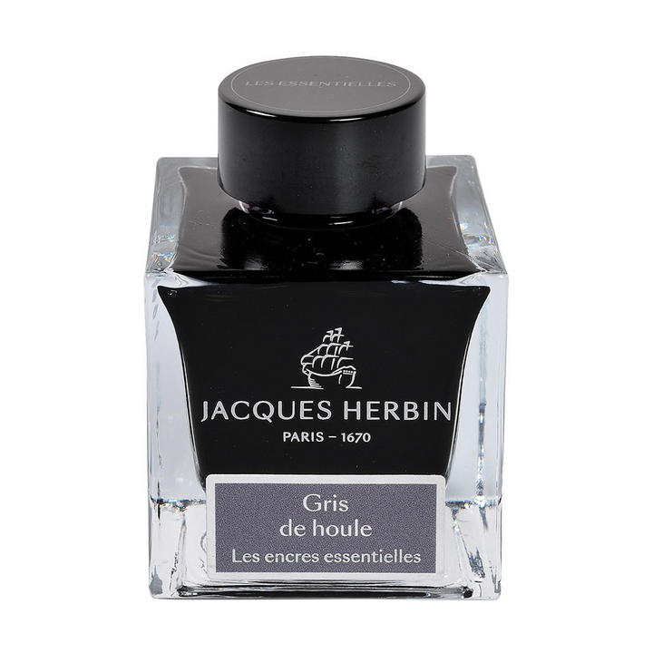 Jacques Herbin Ink Bottle - 50ml Fountain Pen - Essentials Series - Gris de houle Grey