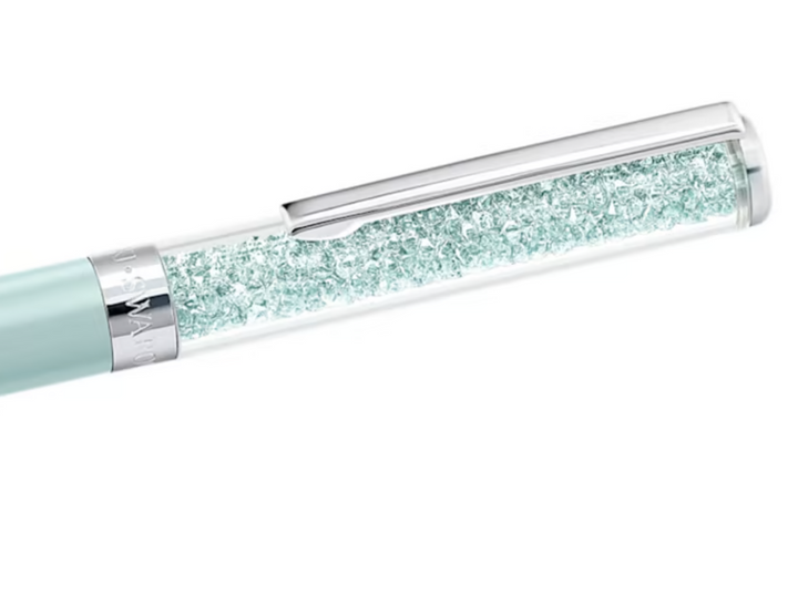 Swarovski Crystalline Ballpoint Pen - Green Chrome Trim (with LASER Engraving) - KSGILLS.com | The Writing Instruments Expert