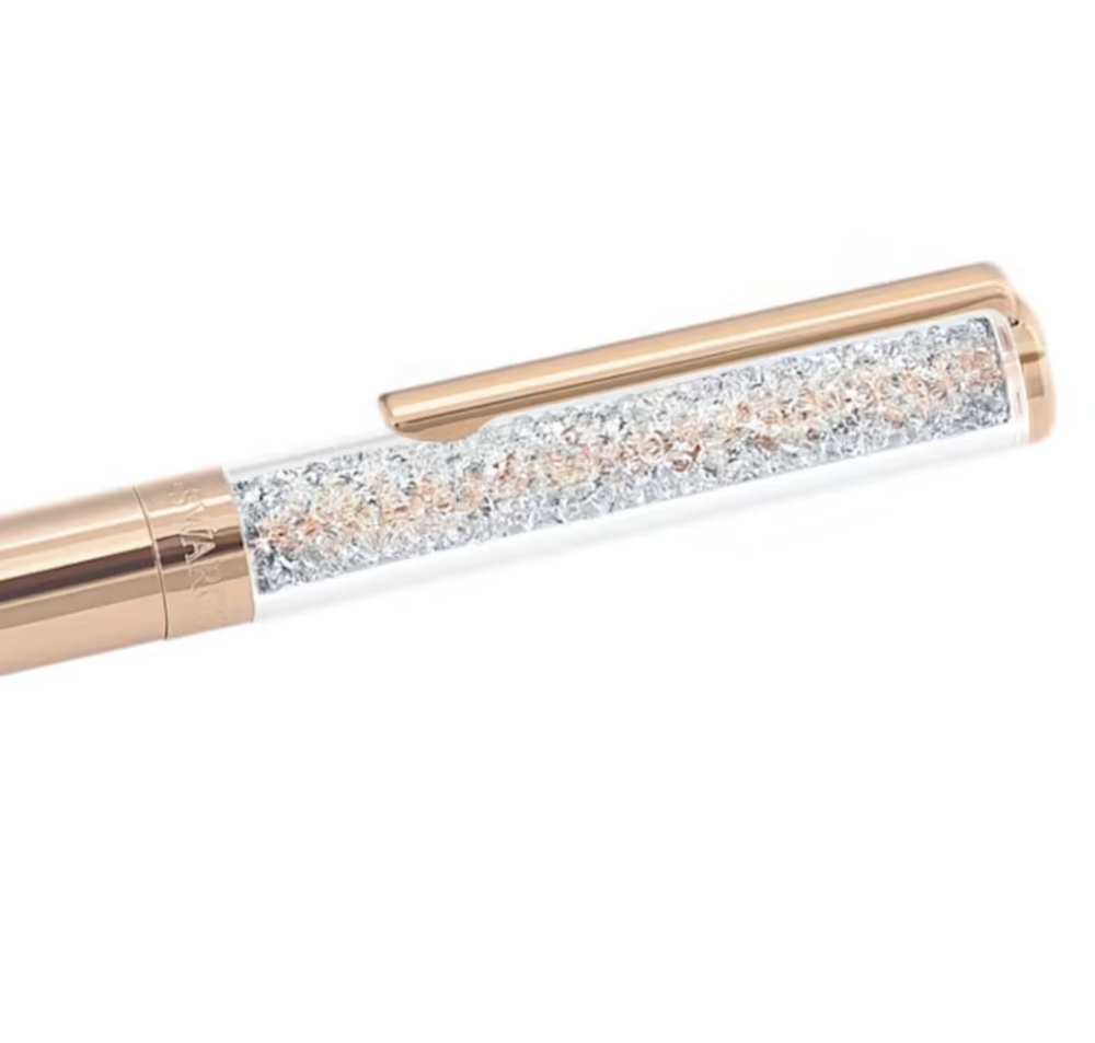 Swarovski Crystalline Ballpoint Pen - Rose Gold Trim (with LASER Engraving) - KSGILLS.com | The Writing Instruments Expert
