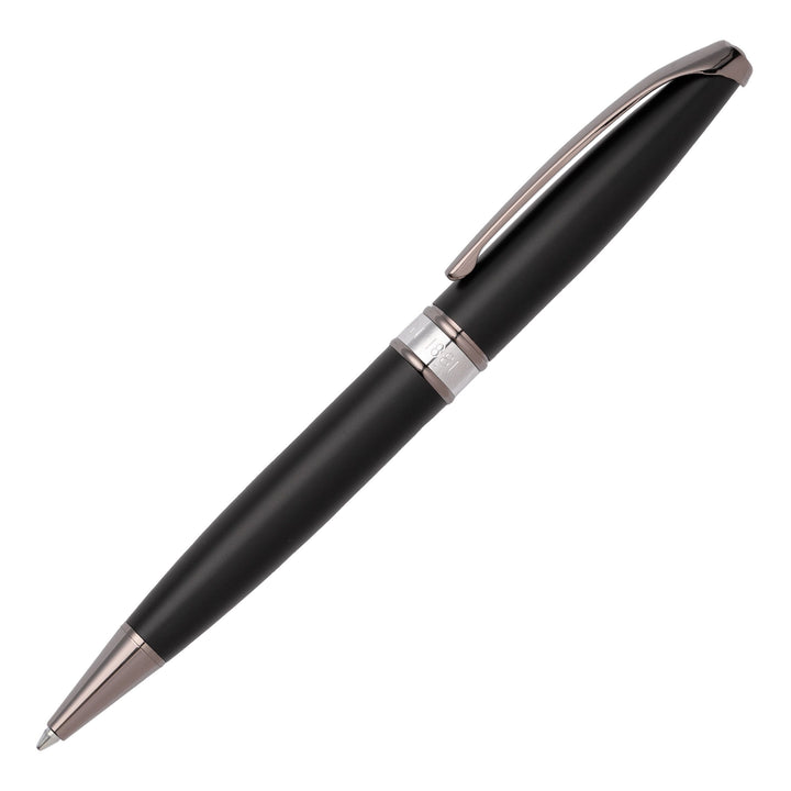 Cerruti 1881 Abbey Ballpoint Pen - Matte Black Chrome Trim - KSGILLS.com | The Writing Instruments Expert
