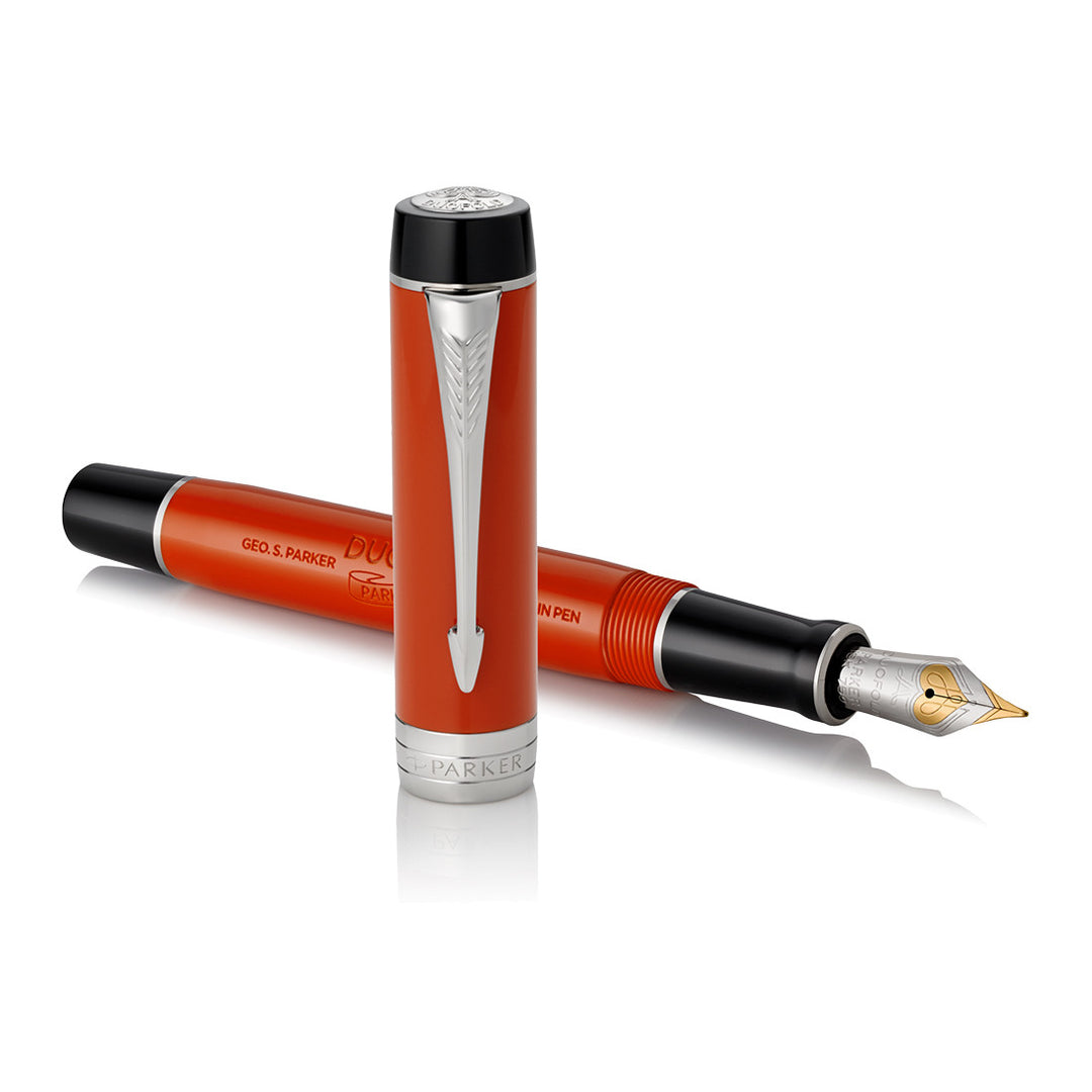 Parker Duofold Fountain Pen - Big Orange Red Vintage
