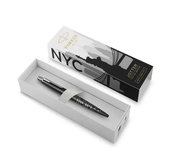 Parker Jotter Classic (PREMIUM) Ballpoint Pen - New York Special Edition Black Chrome Trim