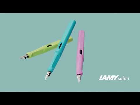 Lamy Safari Fountain Pen - Aqua Sky Light Blue WITH Ink Converter and LASER Engraving
