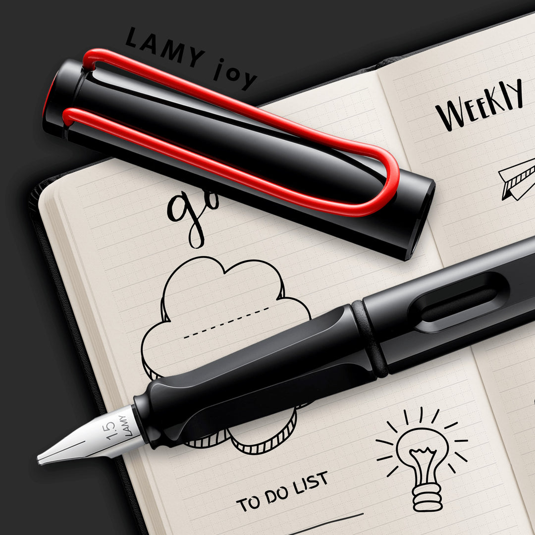 Lamy Joy Fountain Pen - Black Red Trim (Calligraphy) - KSGILLS.com | The Writing Instruments Expert
