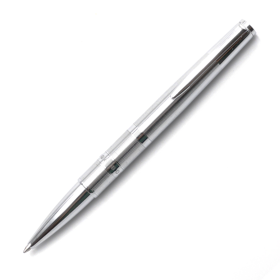 Hugo Boss Chrome Striations Ballpoint Pen - KSGILLS.com | The Writing Instruments Expert