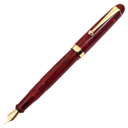 Onishi Seisakusho Handmade Cellulose Acetate Fountain Pen - Red Marble - KSGILLS.com | The Writing Instruments Expert