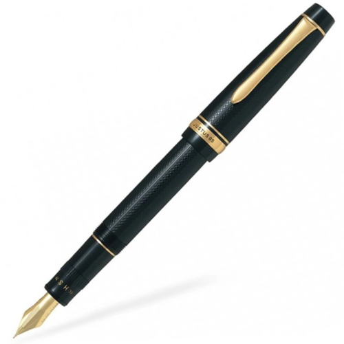 Pilot Justus 95 Fountain Pen - Black Gold Trim with FREE Pilot